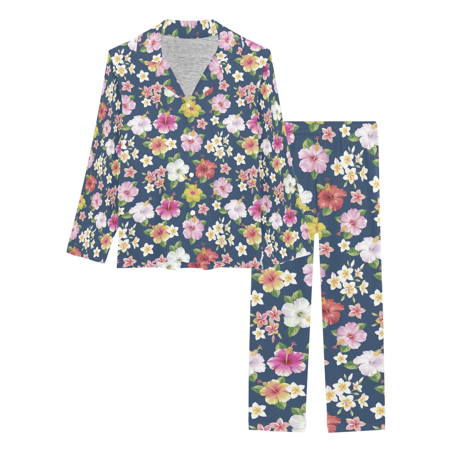 Hibiscus Sweet Print Design LKS304 Women's Long Pajama Set
