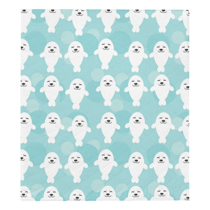 Sea Lion Baby Pattern Print Design 01 Premium Quilt