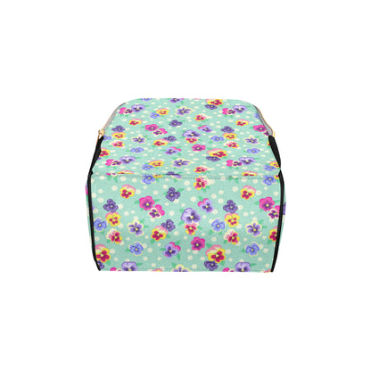 Pansy Pattern Print Design PS08 Diaper Bag Backpack