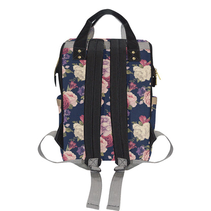 Peony Pattern Print Design PE03 Diaper Bag Backpack