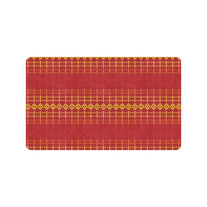 Southwest Red Gold Design Themed Print Rubber Doormat