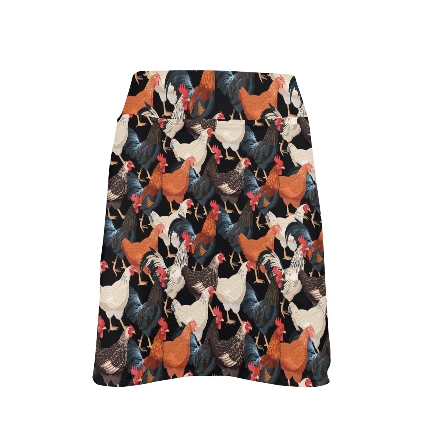 Chicken Print Pattern 17" Golf & Pickleball Skort with Pockets