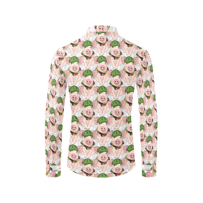 Pig Print Design LKS403 Men's Long Sleeve Dress Shirt