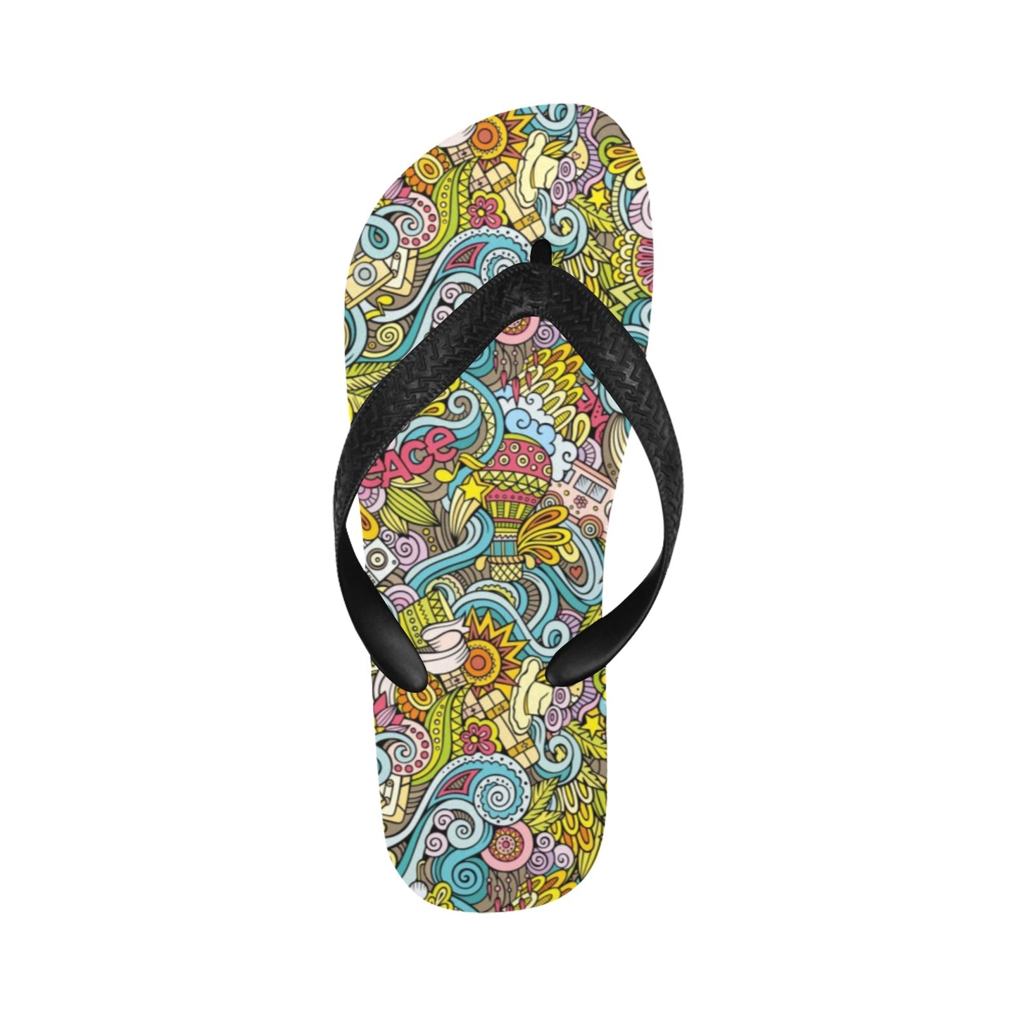 Hippie Print Design LKS301 Flip Flops