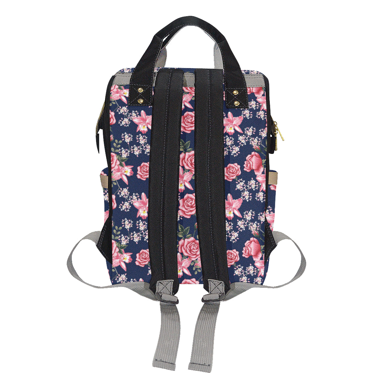 Rose Pattern Print Design A05 Diaper Bag Backpack