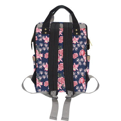 Rose Pattern Print Design A05 Diaper Bag Backpack