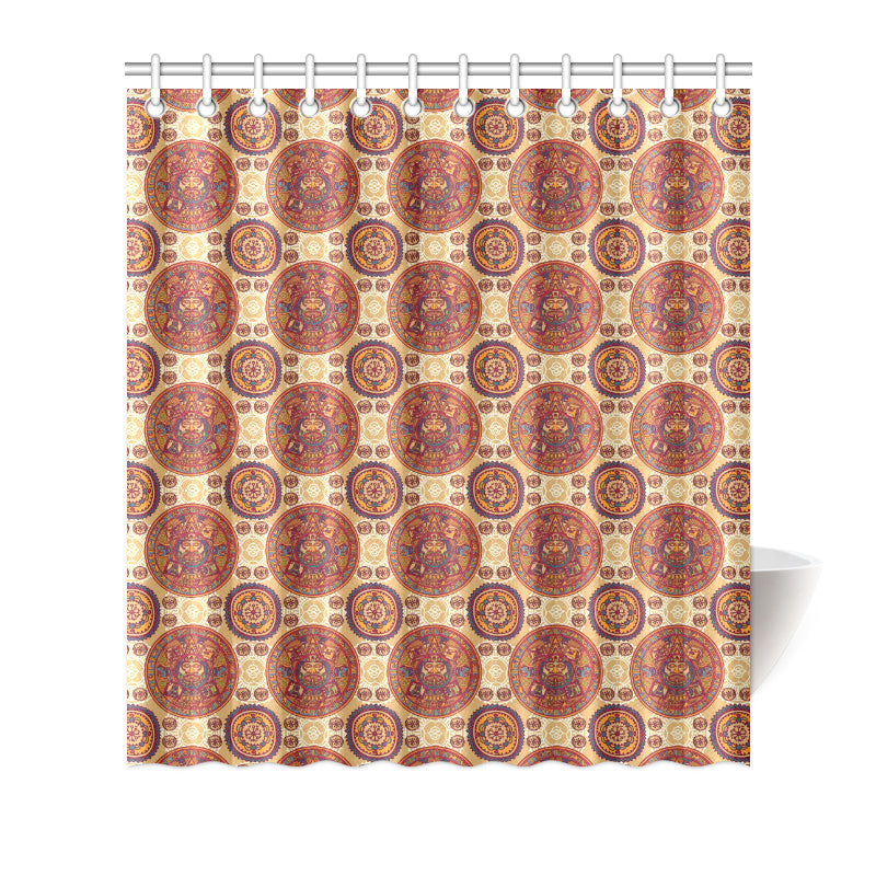 Calendar Aztec Pattern Print Design 01 Shower Curtain