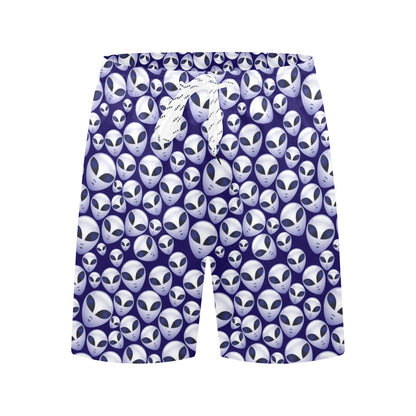 Alien Head Extraterrestrial Men's Swim Trunks Beach Shorts
