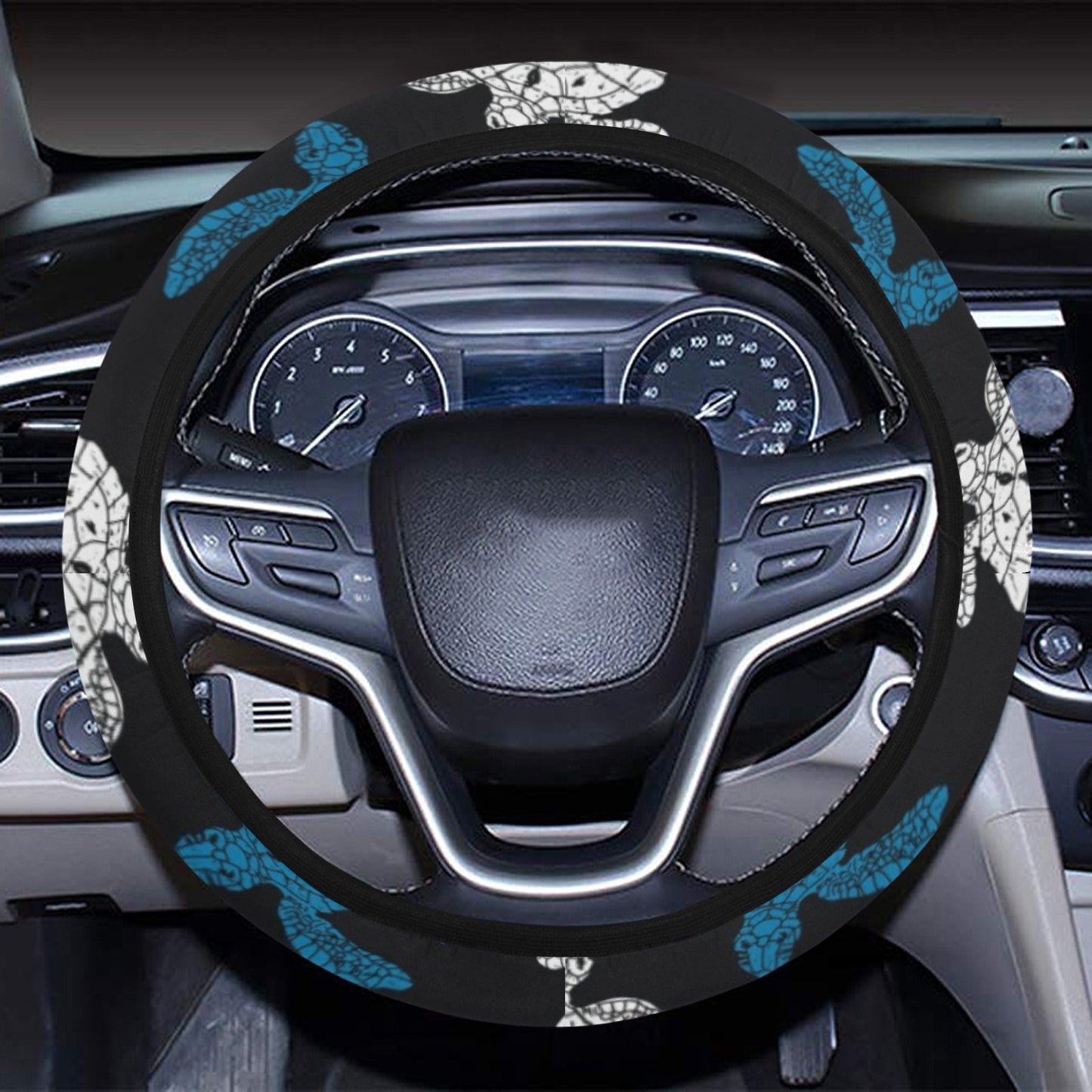 Sea Turtle Print Design LKS306 Steering Wheel Cover with Elastic Edge