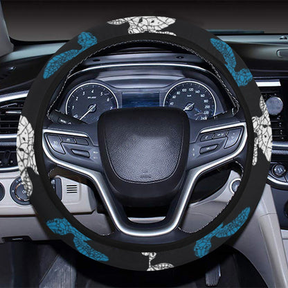 Sea Turtle Print Design LKS306 Steering Wheel Cover with Elastic Edge