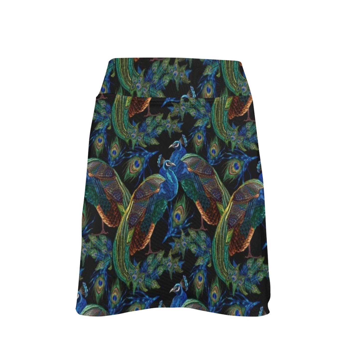 Peacock Themed Design Print 17" Golf & Pickleball Skort with Pockets