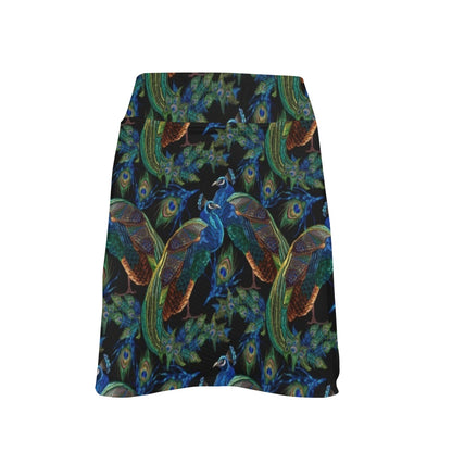 Peacock Themed Design Print 17" Golf & Pickleball Skort with Pockets
