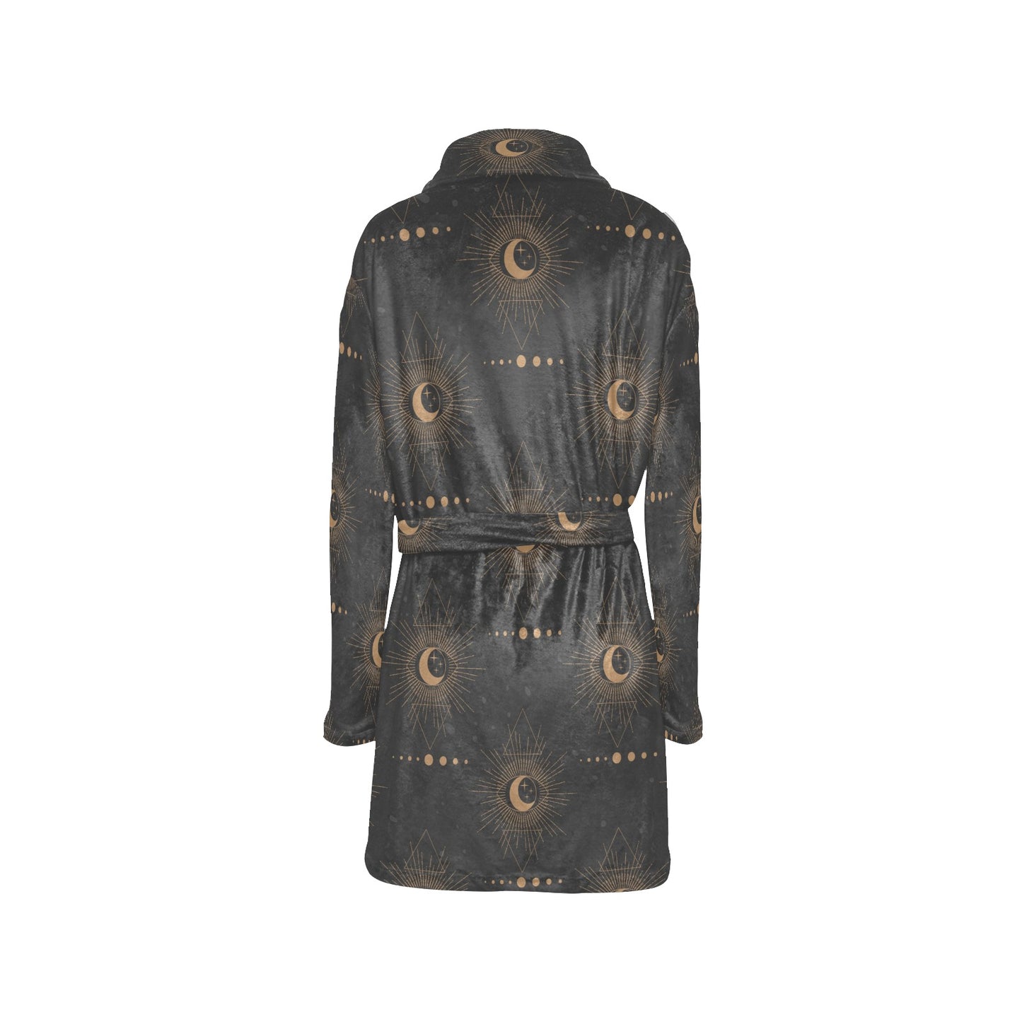 Moon Boho Pattern Print Design 02 Women's Fleece Robe