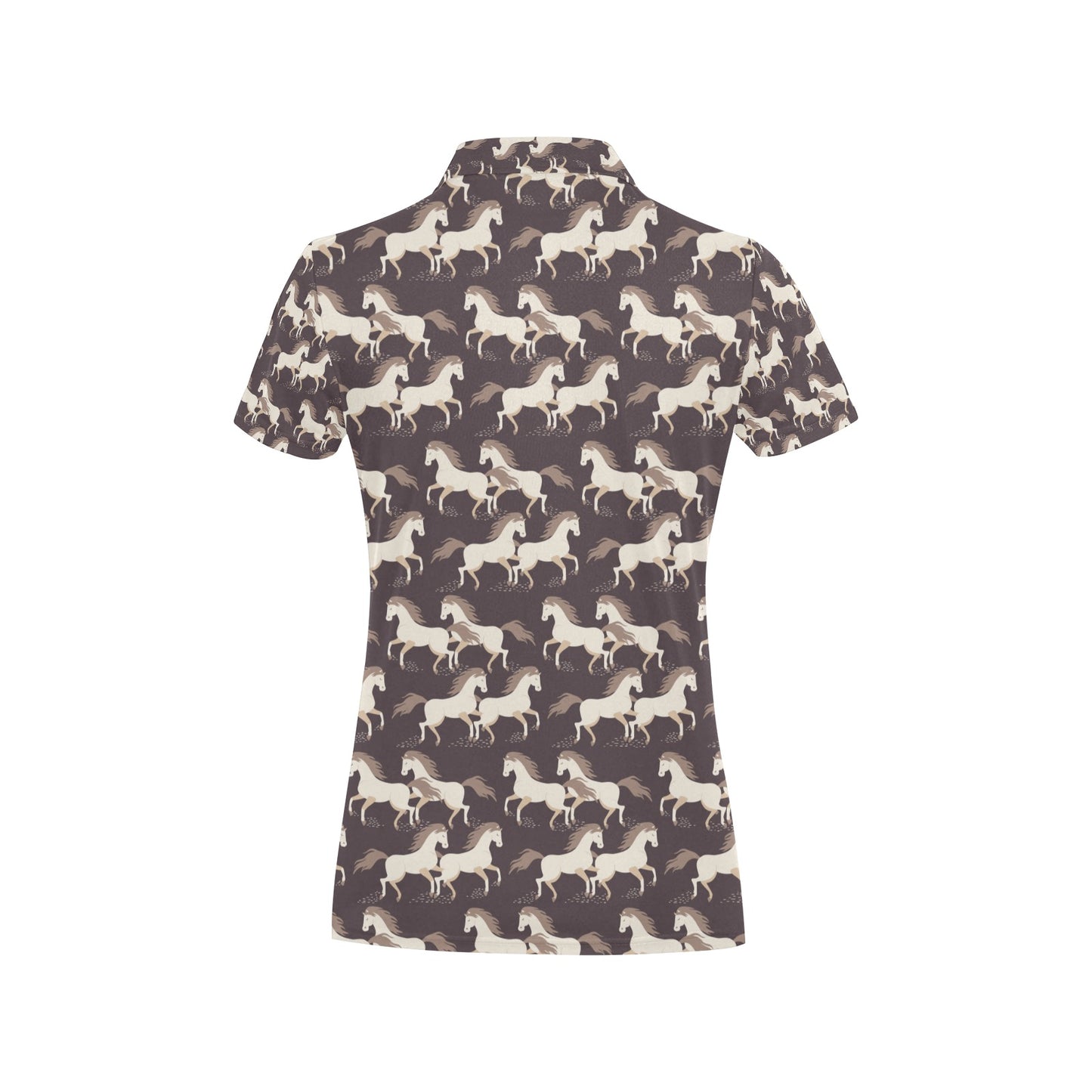 Horse Print Design LKS304 Women's Polo Shirt