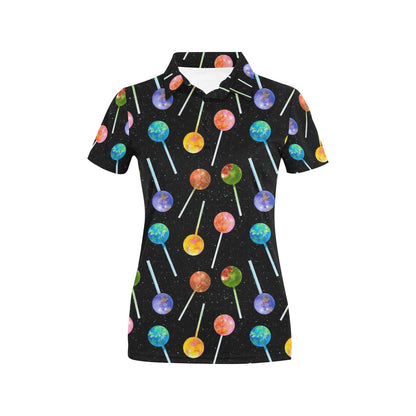 Lollipop Pattern Print Design LL04 Women's Polo Shirt