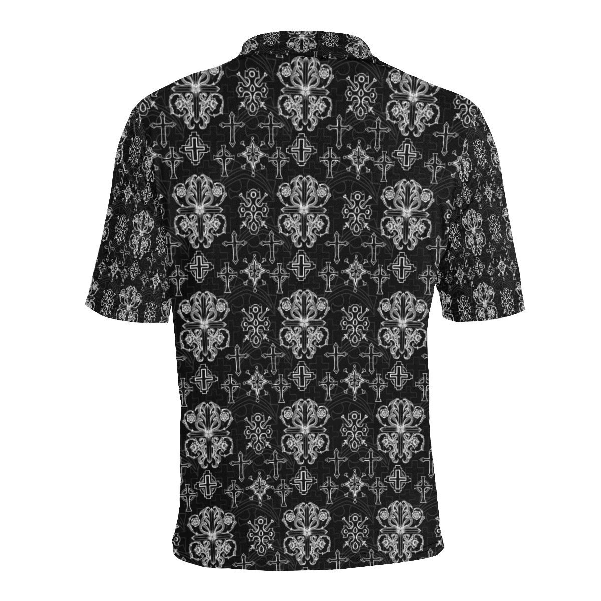 Cross Pattern Print Design 04 Men Polo Shirt