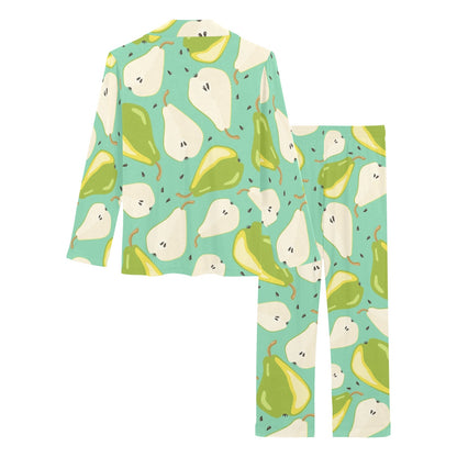 Pear Pattern Print Design PE04 Women's Long Pajama Set