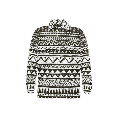 Hand draw Tribal Aztec Long Sleeve Polo Shirt For Men's