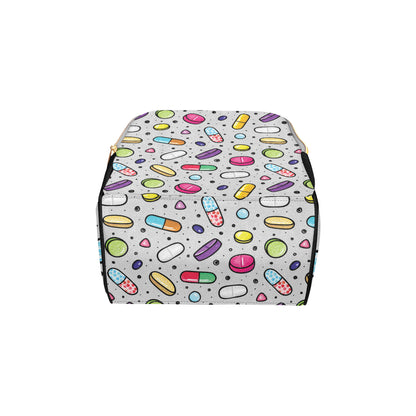 Pill Pattern Print Design A04 Diaper Bag Backpack