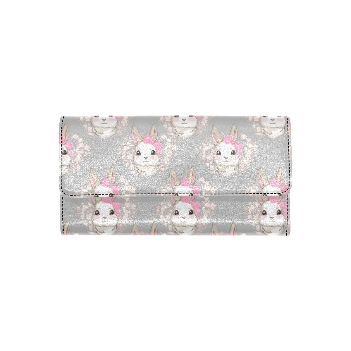Rabbit Pattern Print Design RB07 Women's Trifold Wallet