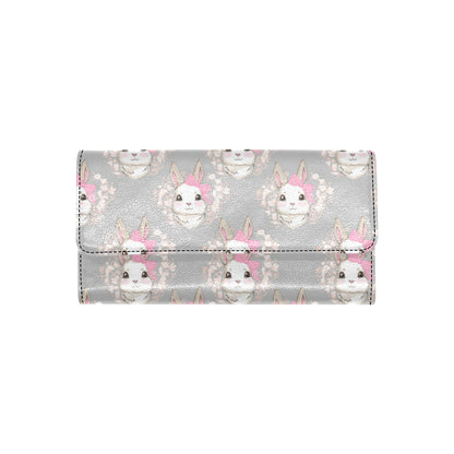 Rabbit Pattern Print Design RB07 Women's Trifold Wallet