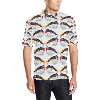 Fugu Pattern Print Design 03 Men Polo Shirt
