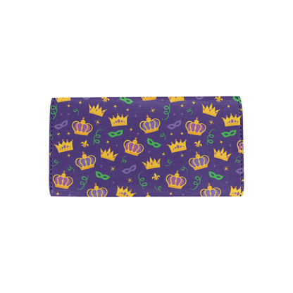 Mardi Gras Pattern Print Design 03 Women's Trifold Wallet