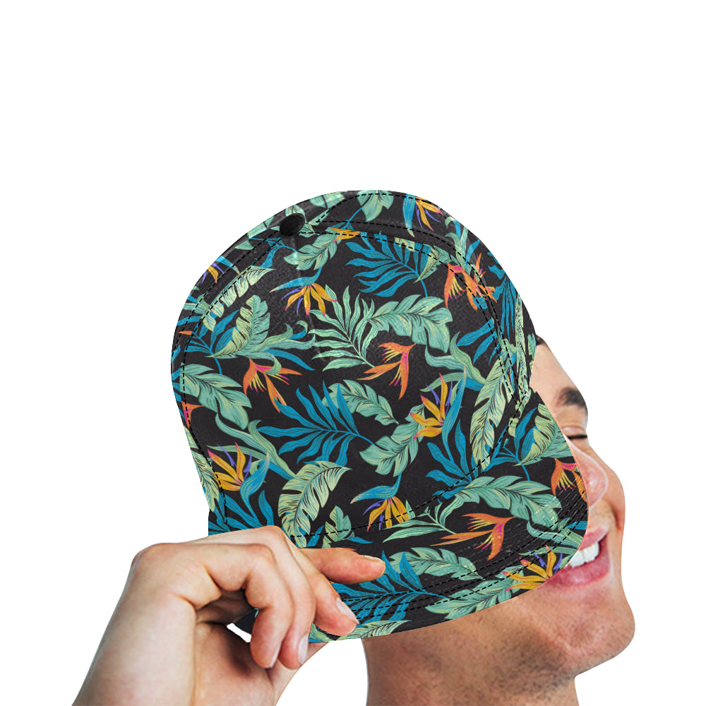 Tropical Palm Leaves Hawaiian Flower Snapback Cap