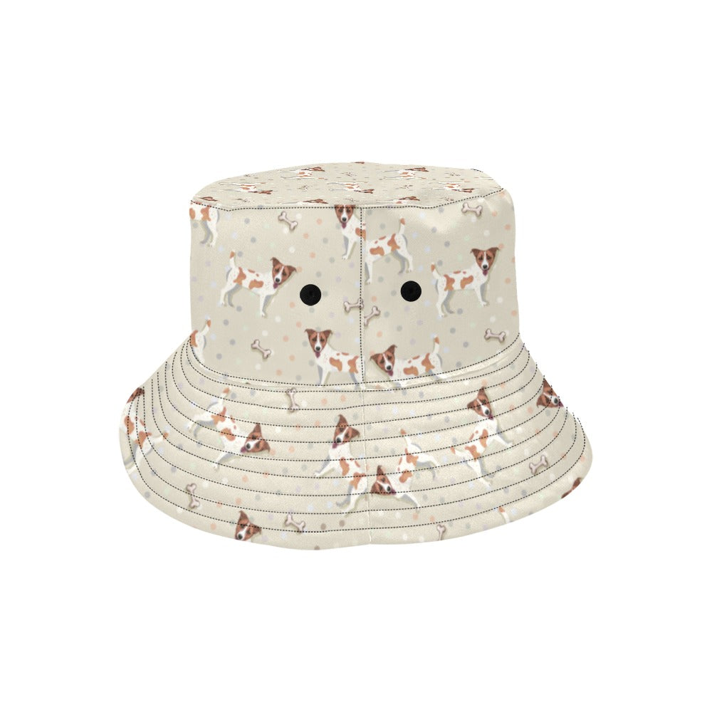 Russell Terriers With Bone Print Design LKS302 Unisex Bucket Hat