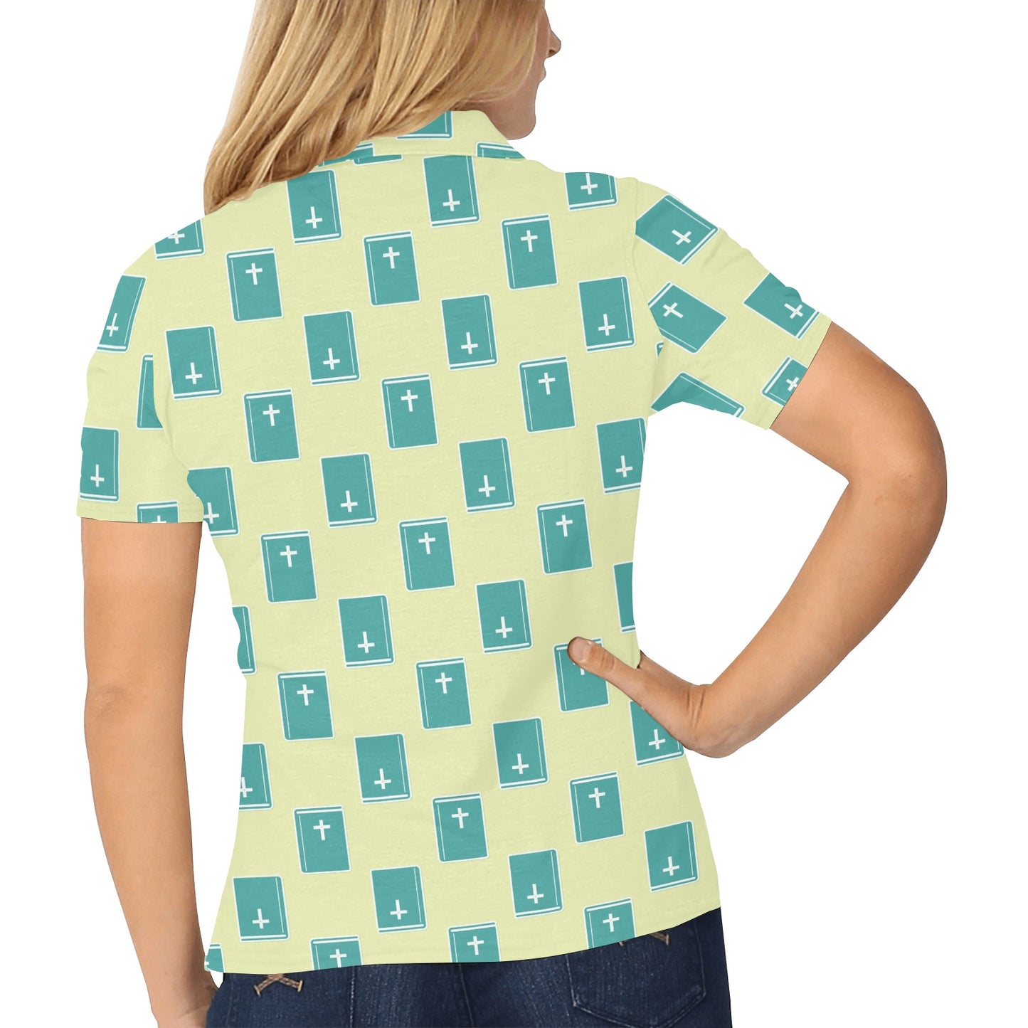 Bible Pattern Print Design 04 Women's Polo Shirt