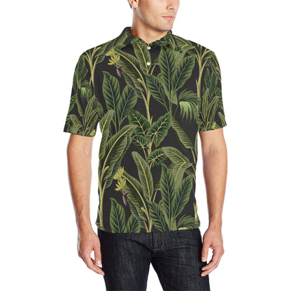 Banana Leaf Pattern Print Design BL04 Men Polo Shirt