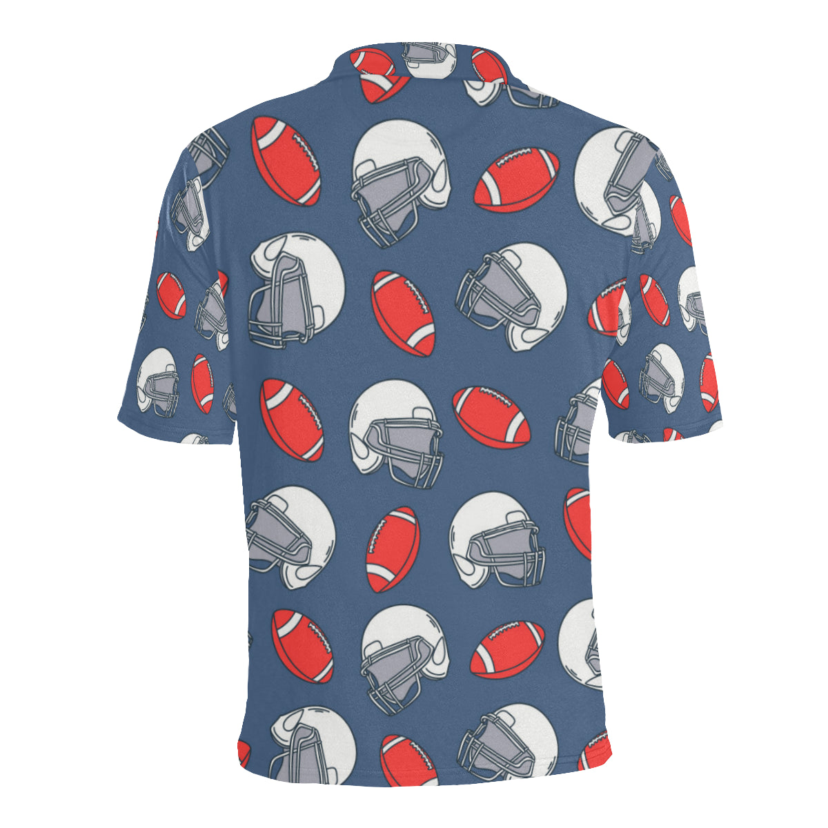 American Football Helmet Design Pattern Men Polo Shirt