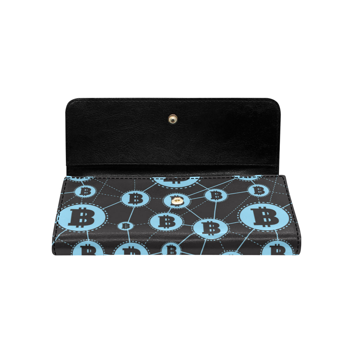 Cryptocurrency Pattern Print Design 02 Women's Trifold Wallet