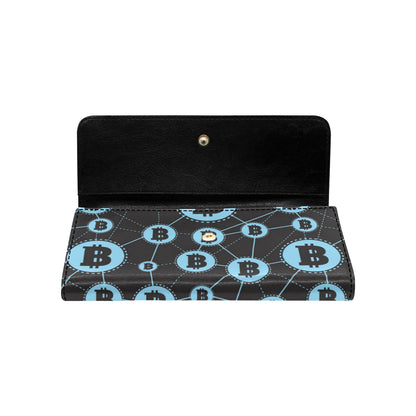 Cryptocurrency Pattern Print Design 02 Women's Trifold Wallet