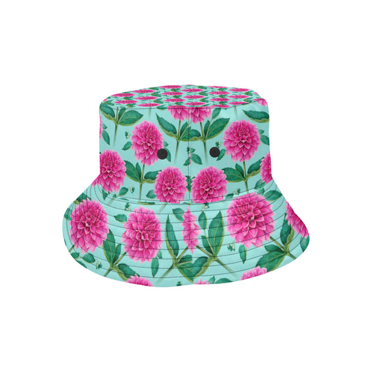 Dahlia Pattern Print Design DH08 Unisex Bucket Hat