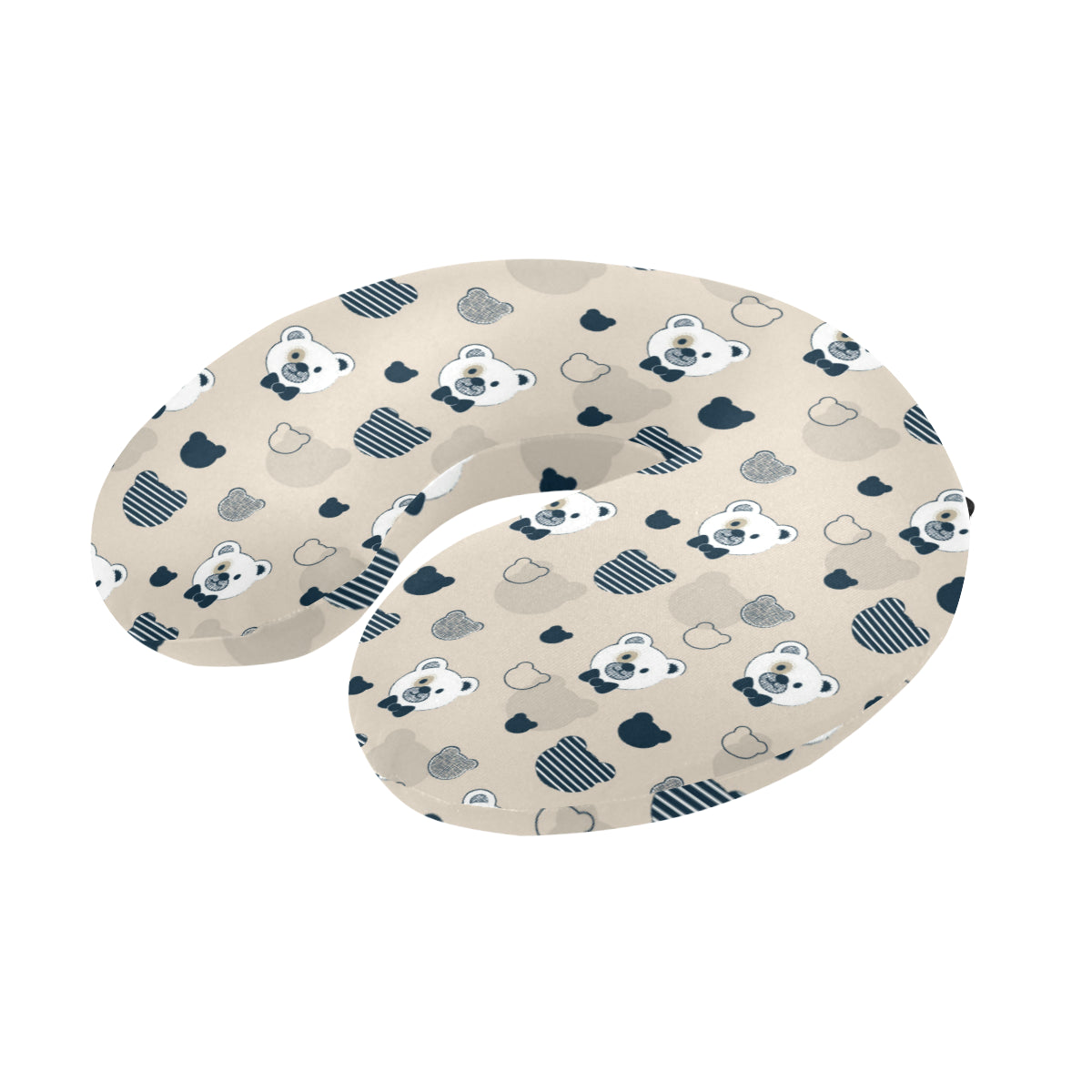 Bear Pattern Print Design 05 U-Shaped Travel Neck Pillow