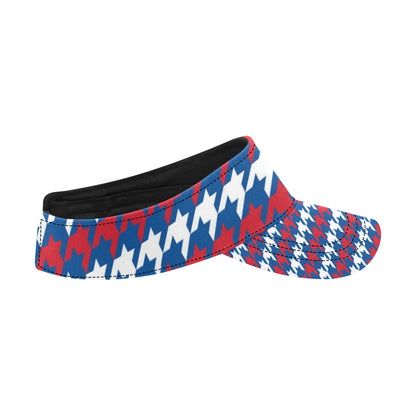 Patriotic Houndstooth Pattern Print Design A02 Unisex Sun Visor