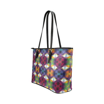Chakra Eye Print Pattern Leather Tote Bag