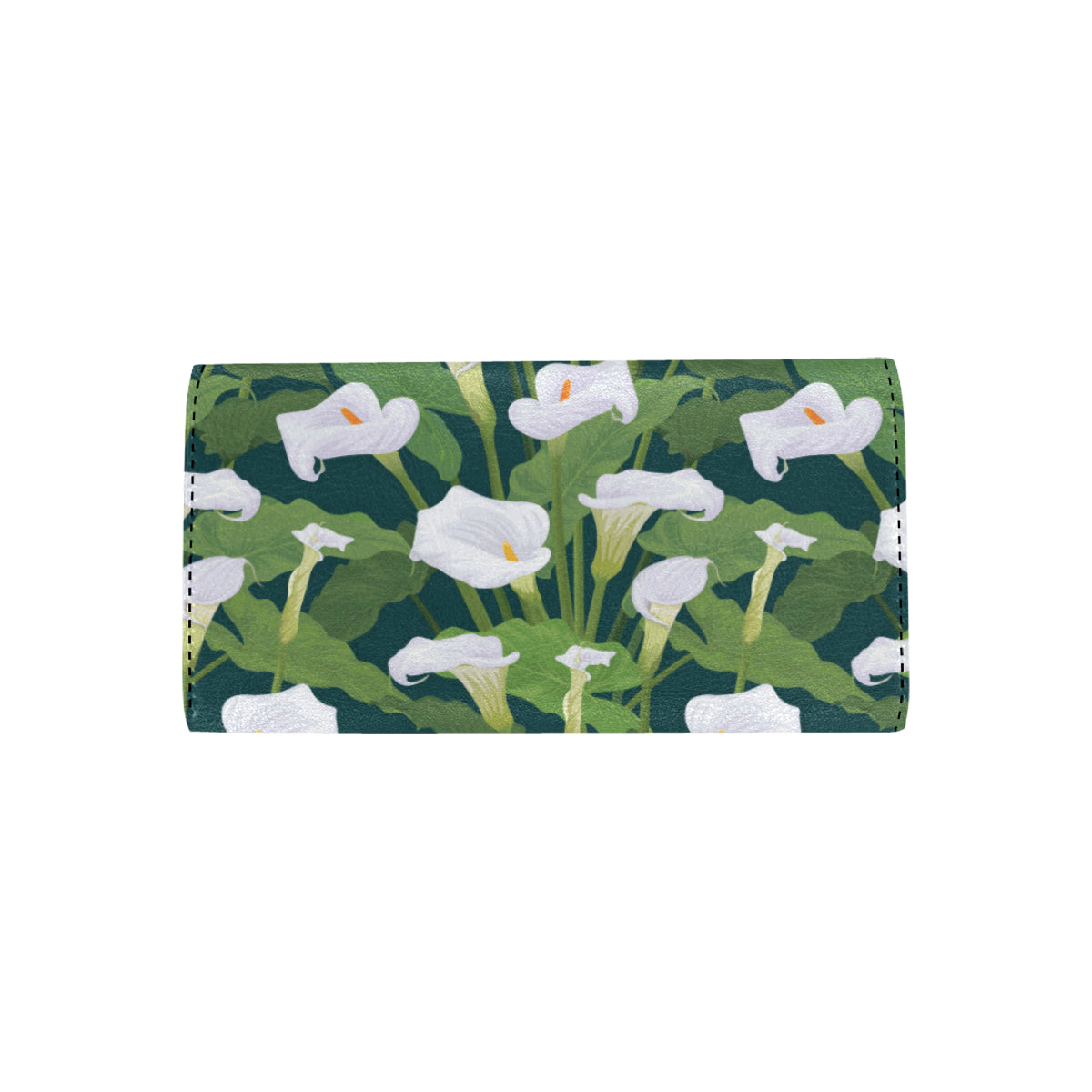 Lily Pattern Print Design 04 Women's Trifold Wallet