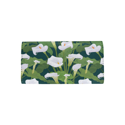 Lily Pattern Print Design 04 Women's Trifold Wallet