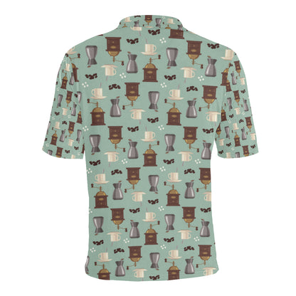 Coffee Pattern Print Design 04 Men Polo Shirt