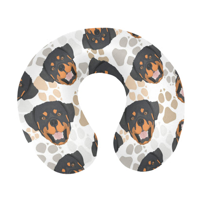 Rottweiler Pattern Print Design A03 U-Shaped Travel Neck Pillow