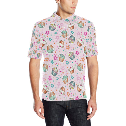 Cupcake Pattern Print Design CP03 Men Polo Shirt