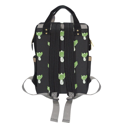 Kale Pattern Print Design 02 Diaper Bag Backpack