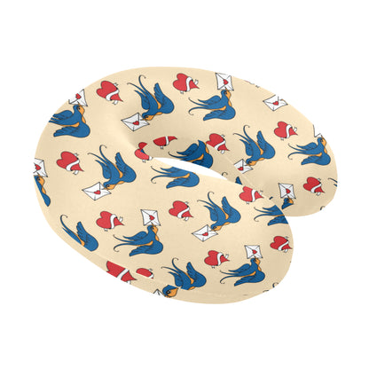 Swallow Bird Pattern Print Design 05 U-Shaped Travel Neck Pillow