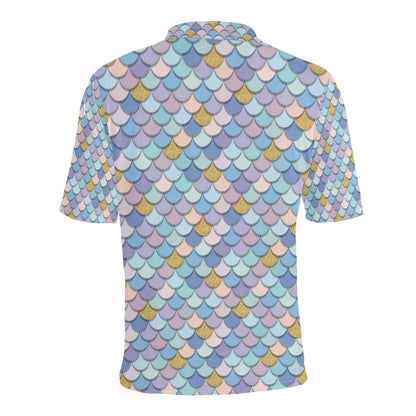 Mermaid Scales Pattern Print Design 05 Men Polo Shirt