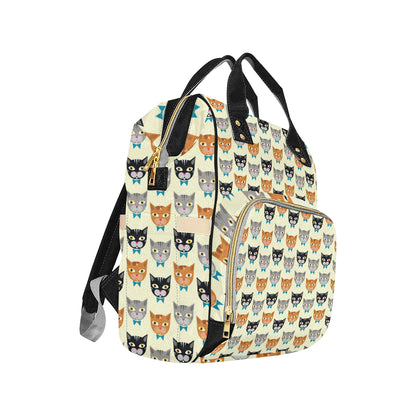 Cat Pattern Print Design 05 Diaper Bag Backpack
