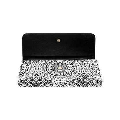 Polynesian Tribal Mask Women's Trifold Wallet