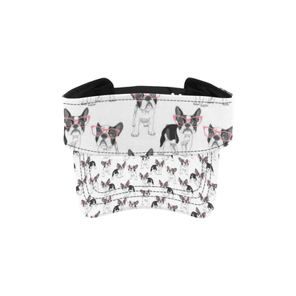 Boston Terrier Pattern Print Design 03 Unisex Sun Visor