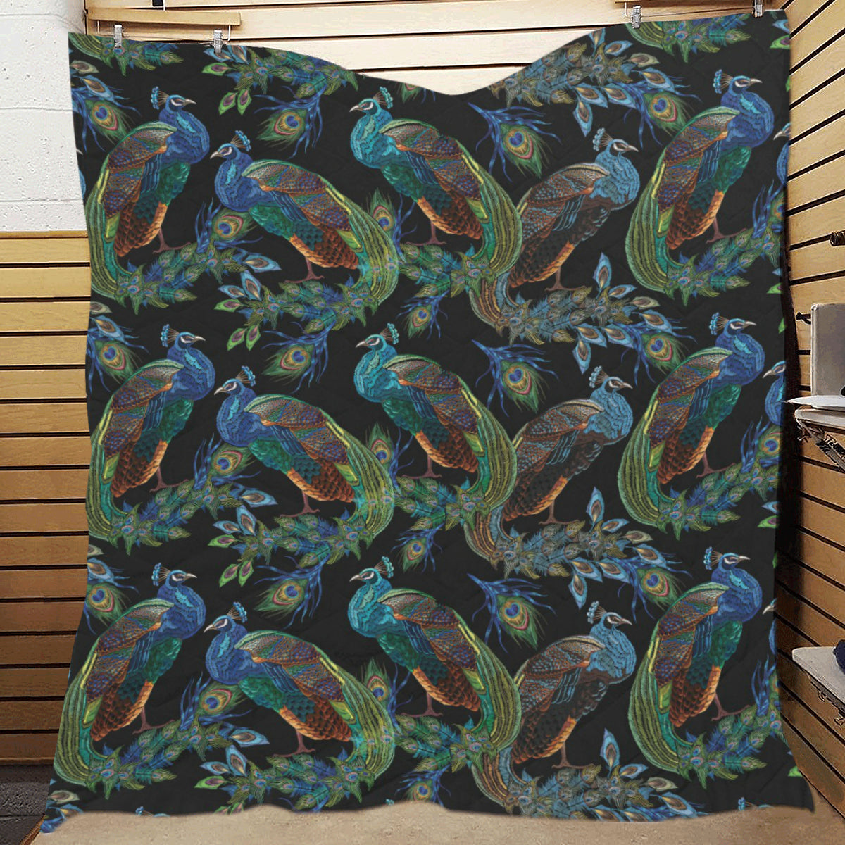 Peacock Pattern Print Design A04 Premium Quilt